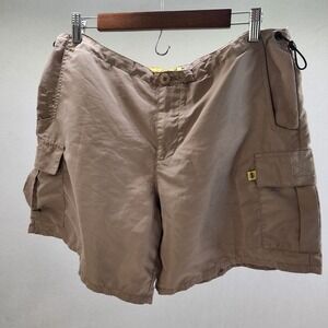 Split Girl Women's Cargo‎ Shorts Khaki Drawstring Waist Size M